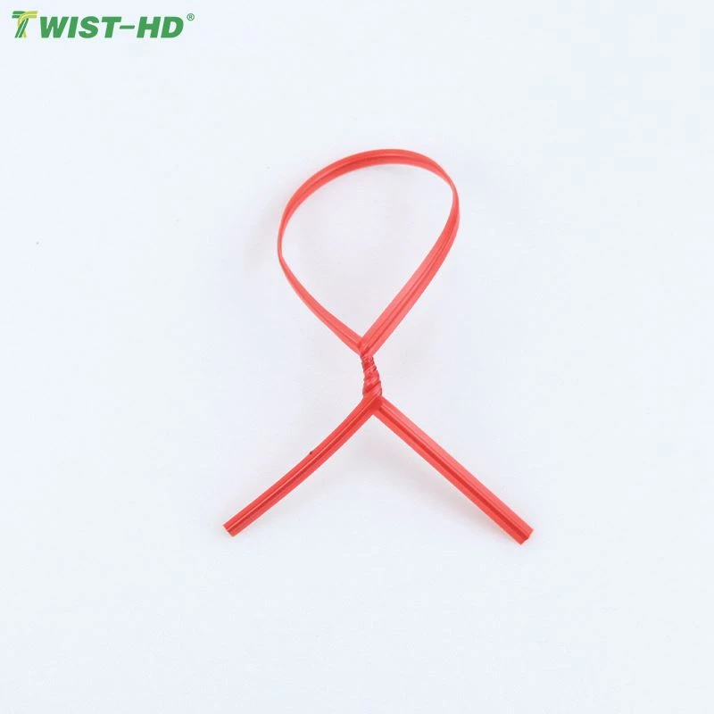 accept customization Red white Plastic Twist Ties Without Inner Core
